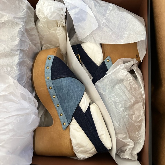 Coach Nettie Denim Clog Sandal Size 9 - Picture 3 of 12